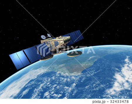 地球観測衛星１のイラスト素材