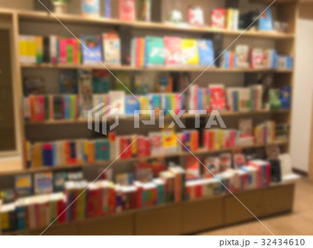 Blur image of a bookstore . 32434610