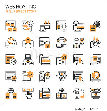Web Hosting , Thin Line and Pixel Perfect Icons 32434659