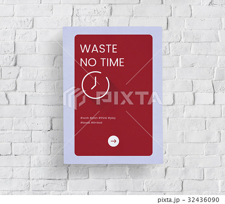 Time concept on a white brick wall 32436090