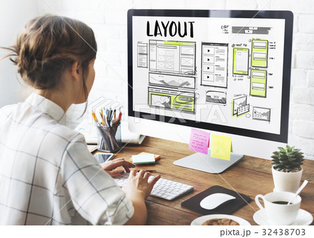 Website development layout sketch drawing 32438703