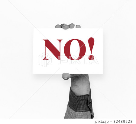 Hand hold caucation alert card Hand hold caucation alert card 32439528