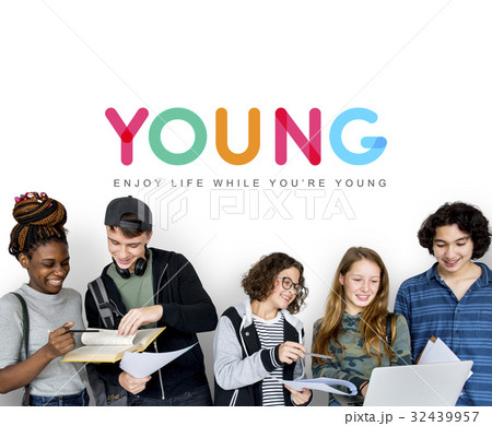 Students working network graphic overlay background 32439957