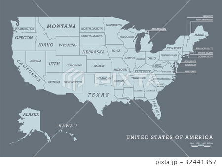 USA map with name of states 32441357