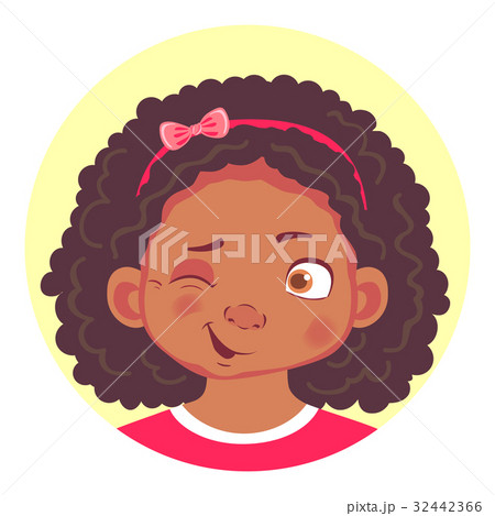 Set of african girls emotions 32442366