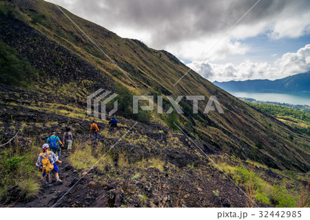 View of the lake and violcano Batur. Bali View of the lake and violcano Batur. Bali 32442985