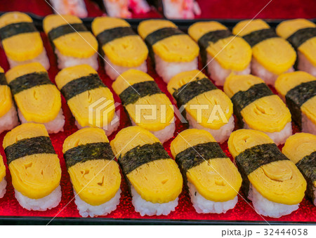 Tamago Egg sushi, Japanese cuisine Tamago Egg sushi, Japanese cuisine 32444058