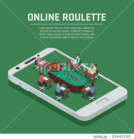 Online Roulette Isometric Smartphone Poster 32445330
