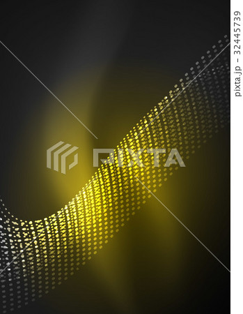 Glowing wave created with particles on dark color Glowing wave created with particles on dark color 32445739
