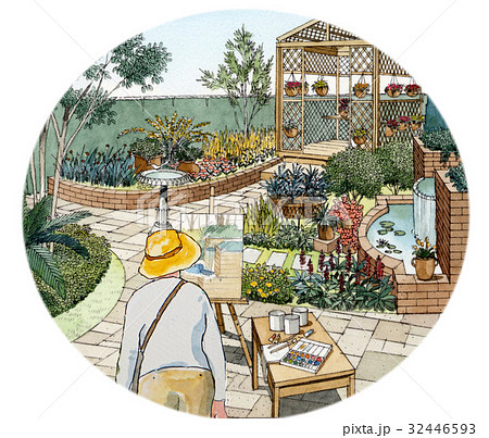 スケッチする人 のイラスト素材