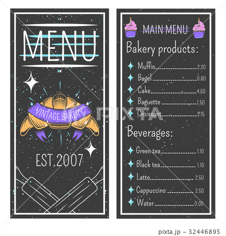 Vintage Bakery Menu Template 32446895