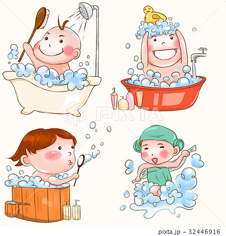 トップレート 沐浴 イラスト イラスト素材 ベクター クリップアート Yukiko