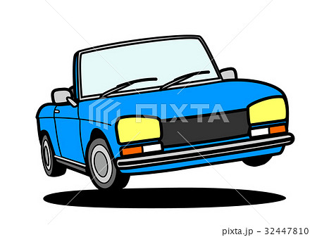 フレンチオープンカー  ジャンプ　青　自動車イラスト 32447810
