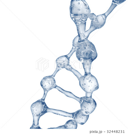 3d illustration of DNA molecule model from water. 3d illustration of DNA molecule model from water. 32448231