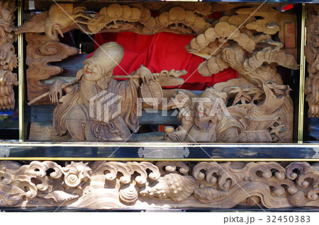 信州 松本の文化財 須々岐水神社の祭りの舞台 藤井町の舞台の彫刻 立川流彫刻の舞台(山車)は長野県宝 信州 松本の文化財 須々岐水神社の祭りの舞台 藤井町の舞台の彫刻 立川流彫刻の舞台(山車)は長野県宝 32450383