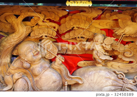 信州 松本の文化財 須々岐水神社の祭りの舞台 藤井町の舞台の彫刻 立川流彫刻の舞台(山車)は長野県宝 信州 松本の文化財 須々岐水神社の祭りの舞台 藤井町の舞台の彫刻 立川流彫刻の舞台(山車)は長野県宝 32450389