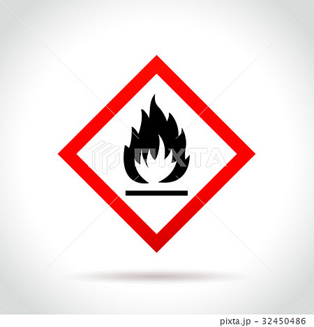 flammable icon on white background flammable icon on white background 32450486