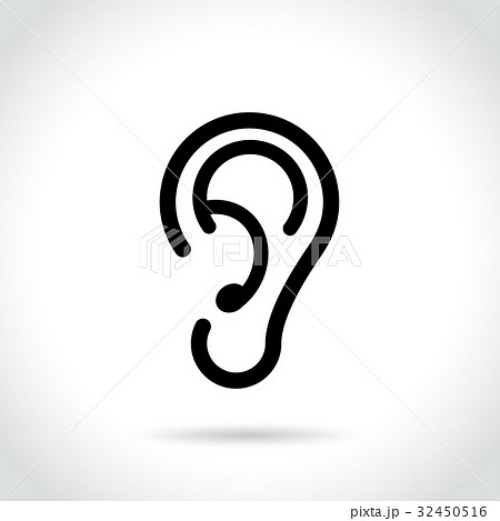 Ear Icon On White Backgroundのイラスト素材