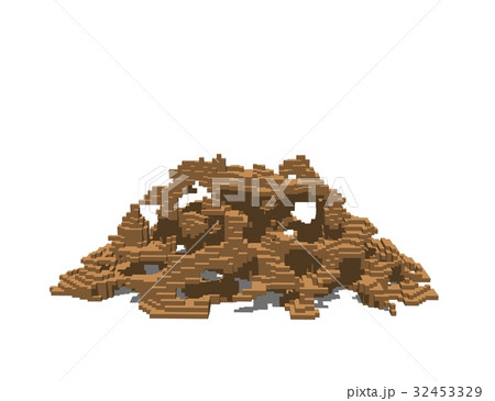 Abstract pixelated ruins. Isolated on white Abstract pixelated ruins. Isolated on white 32453329