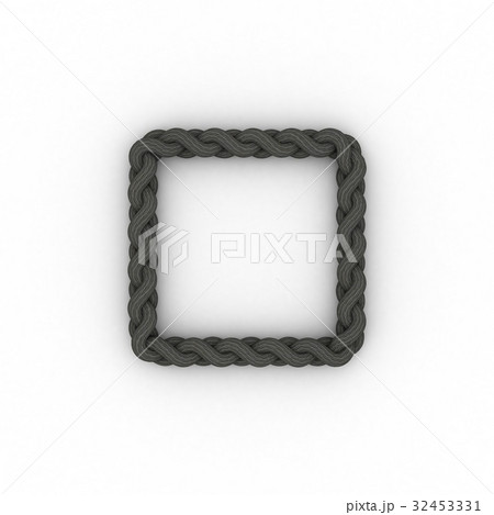 Braided frame in form of square. Isolated on white Braided frame in form of square. Isolated on white 32453331