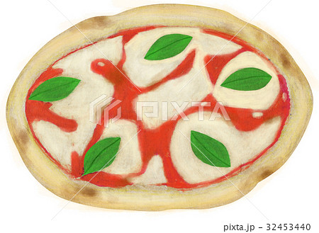手描き ピザのイラスト素材 32453440 Pixta