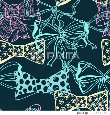 Seamless pattern with skerchy bows 32453960