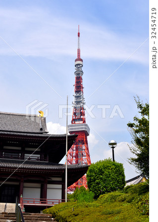 東京タワーと増上寺 32454719