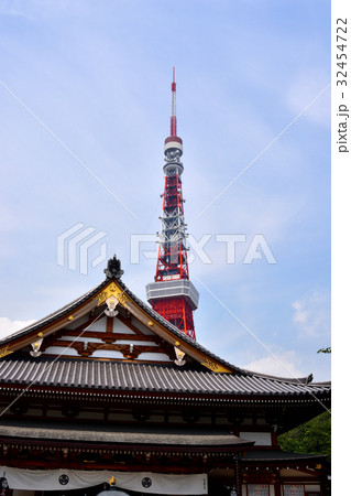 東京タワーと増上寺 32454722