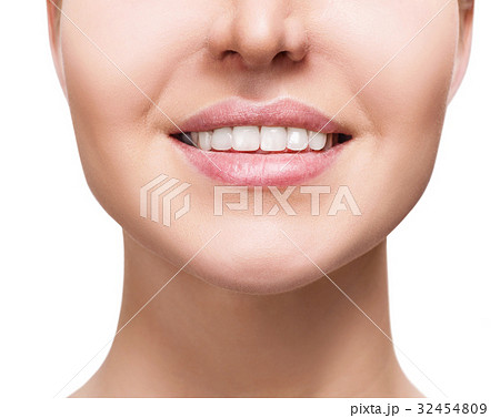 Close-up healthy smile of young woman. Close-up healthy smile of young woman. 32454809