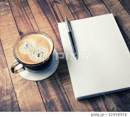 Book, pencil, coffee cup Book, pencil, coffee cup 32458559