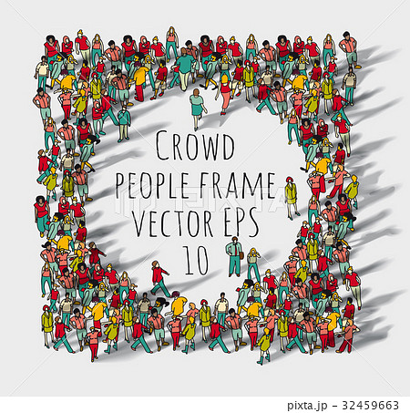 Crowd big group people frame. Crowd big group people frame. 32459663