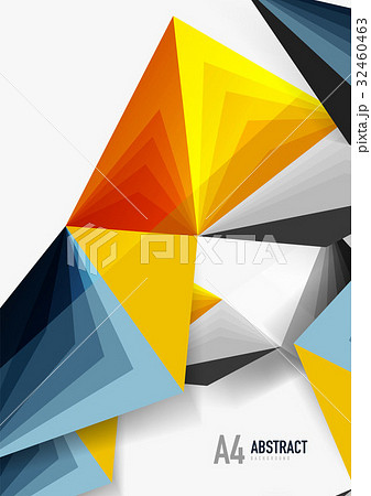 Vector low poly style 3d triangle line 32460463