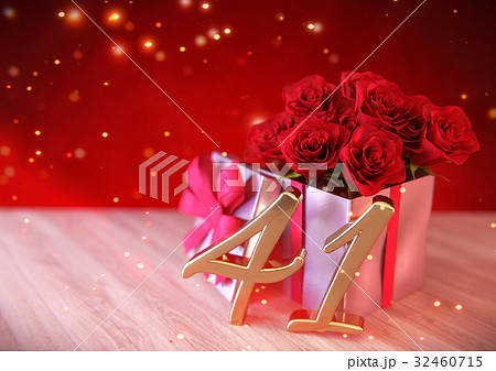 birthday concept with red roses in the gift on birthday concept with red roses in the gift on 32460715