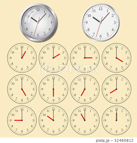 Clock flat icon. World time concept. 32460812