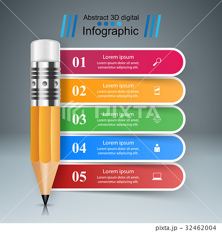 Business Infographics. Pencil icon. 32462004