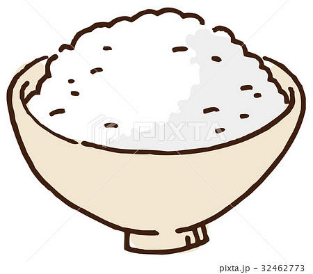 白米ご飯のイラストのイラスト素材 32462773 Pixta
