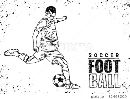 One Line Drawing of two Soccer Players,vector One Line Drawing of two Soccer Players,vector 32463200