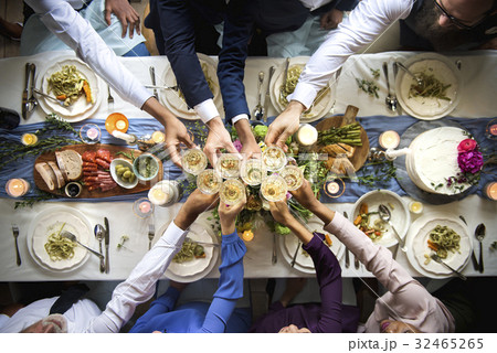 Group of Diverse Friends Gathering Clinking Glasses Together 32465265