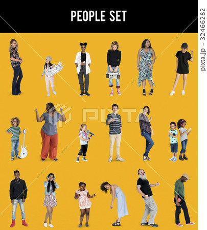 Diverse of People Enjoy Music Lifestyle Studio Isolated 32466282