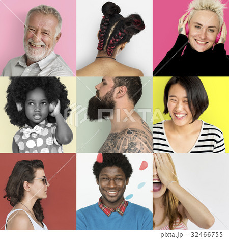 Collection of people in various action 32466755