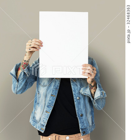 Tattoo People is Holding Placard Tattoo People is Holding Placard 32468363