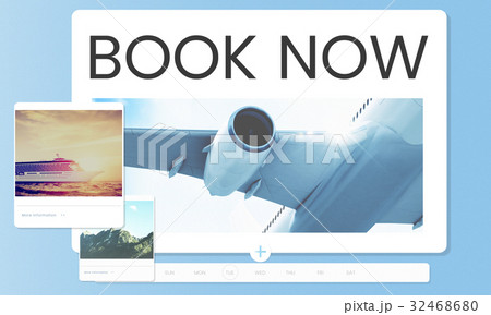 Illustration of air ticket booking for travel destination Illustration of air ticket booking for travel destination 32468680