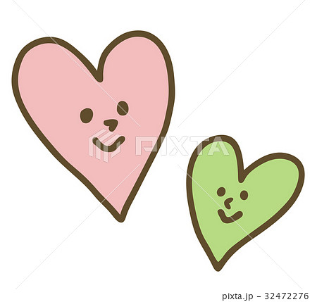 仲良しのハートのイラスト素材 [32472276] - PIXTA