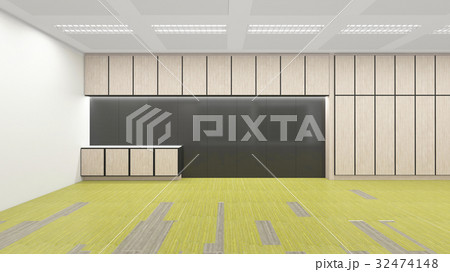 empty modern kitchen area in office corporate, 3d render interio 32474148