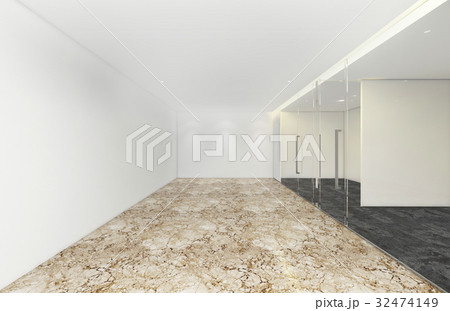 empty room in office corporate, 3d render interior design, mock 32474149