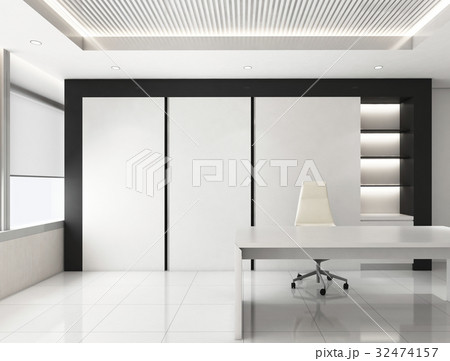 CEO room office corporate, 3d render interior design, mock up il 32474157