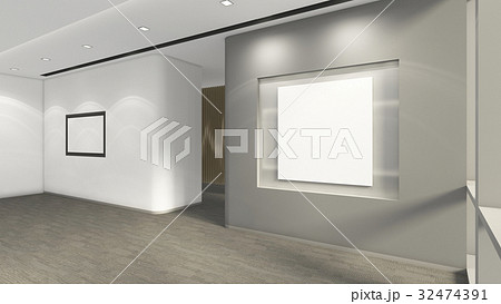 Modern Empty Room, 3d render interior design, mock up illustrati Modern Empty Room, 3d render interior design, mock up illustrati 32474391