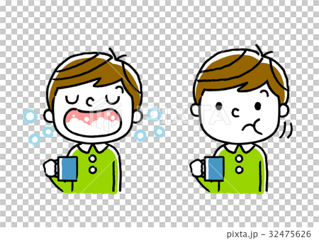 男の子 うがいのイラスト素材