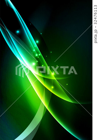 Vector glowing wave, smoke 32476113