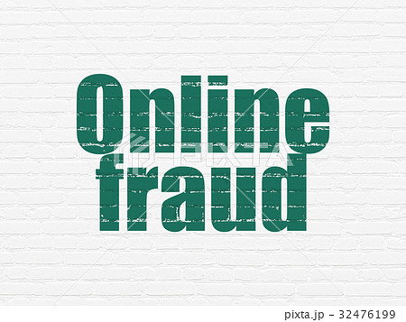 Protection concept: Online Fraud on wall Protection concept: Online Fraud on wall 32476199